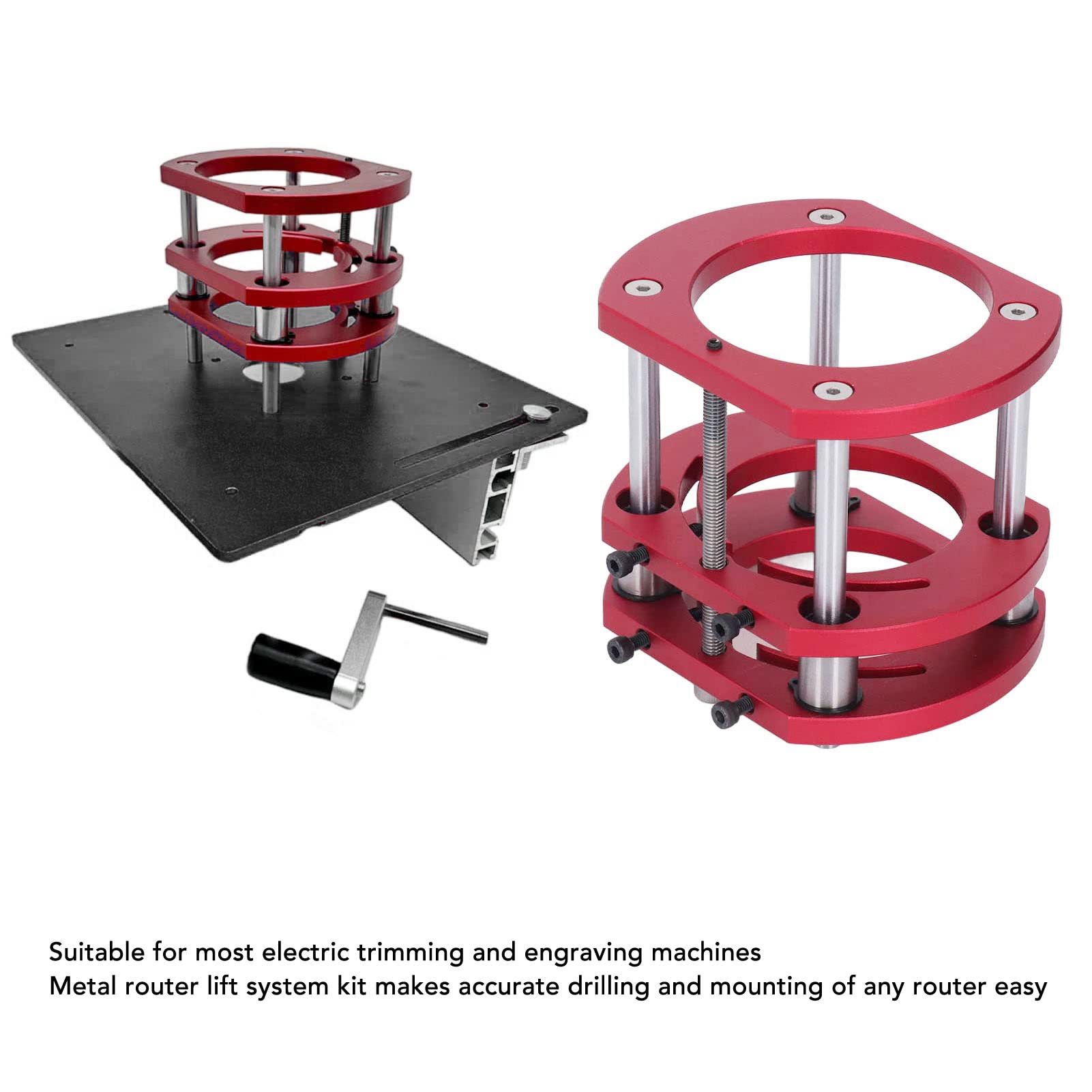 Router Lift Metal Router Lift System Kit, Router Lift System Full Installation Set,Aluminum Woodworking Insert Base Plate,Router Table Insert Plate - WoodArtSupply