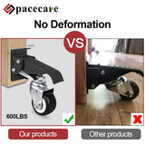 SPACECARE Workbench Casters kit 600Lbs Heavy Duty Quick Release 2 Mounting Options Retractable Workbench Stepdown Caster Wheels Adjustable SPACECARE