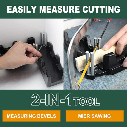 2-in-1 Mitre Measuring Cutting Tool, Measuring and Sawing Mitre Angles Cutting Tool for Home Improvement, Carpentry Work, Miter Saw Protractor Tool - WoodArtSupply