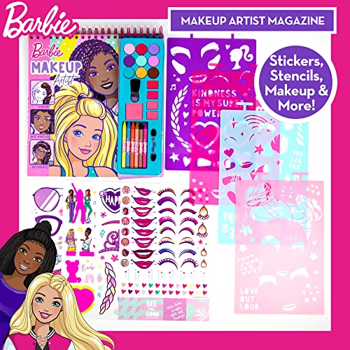 Horizon Group USA Barbie Makeup Artist Magazine, Create Your Own Hair & Makeup Looks Using 130+ Stencils, 180+ Stickers, Crayons, Pretend Makeup & Horizon Group USA