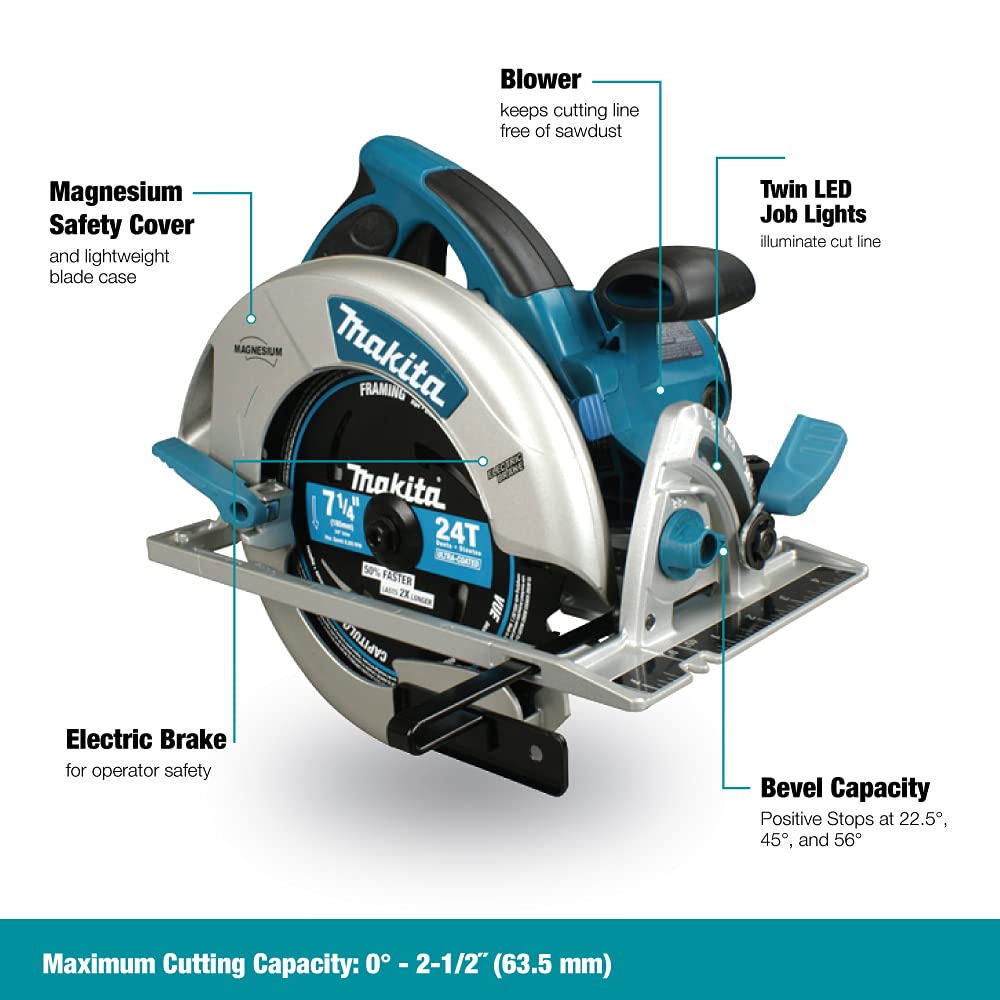 Makita 5007MGA 7-1/4" Magnesium Circular Saw, with Electric Brake - WoodArtSupply