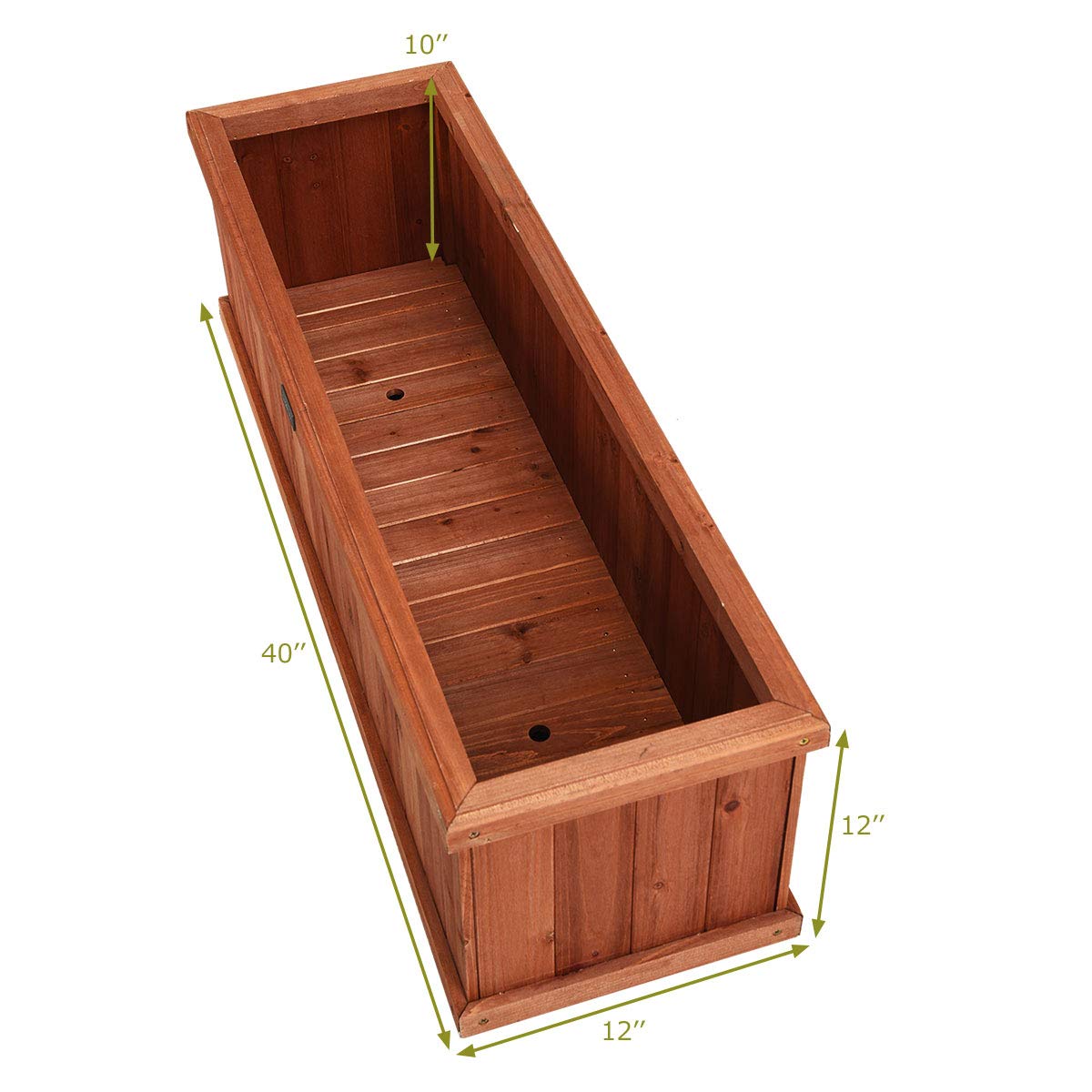 Giantex Raised Garden Bed Flower or Vegetable Planter Window Mounted Plant Box for Garden, Yard Wood Box for Planting (40" LX12 WX12 H) - WoodArtSupply