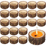 LUNKUIVY 30 Pack Wooden Tealight Candle Holders Wood Votive Candle Holders for Home Wedding Halloween Christmas Party and Festival Decoration LUNKUIVY