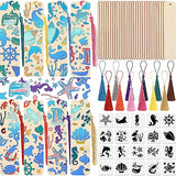 92 Pieces Unfinished Wood Bookmark with Colorful Tassels DIY Templates Blank Bookmarks Ornament Wooden Bookmarks DIY Bookmarks for Kids DIY Crafts TaoBary