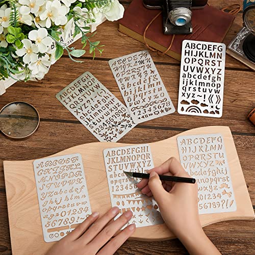 BENECREAT 4PCS 4x7 Inch Tree of Life Metal Stencils Templates Art Craft  Stencils for Wood Carving, Drawings, Woodburning, Engraving, Scrapbooking