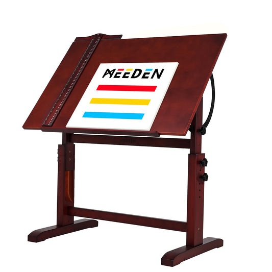 MEEDEN Wood Drafting Table,Artist Drawing Table with Height Adjustable & Tilting Large Surface Tabletop,Studio Painting Table,Art Craft Desk for