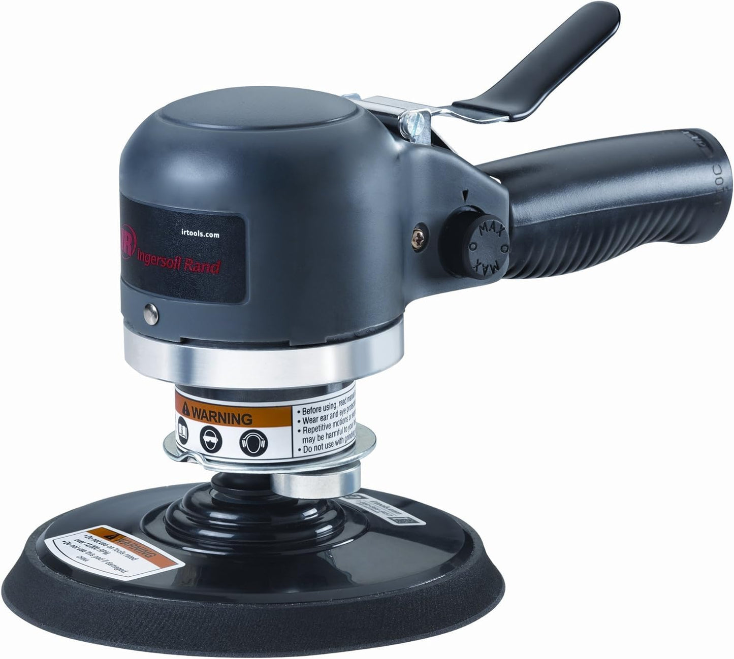 Ingersoll Rand 311A 6” Orbital Air Dual-Action Quiet Sander, Heavy Duty, 10,000 RPM, Low Vibration, Swivel Free Finish, Adjustable Built-In Regulator - WoodArtSupply