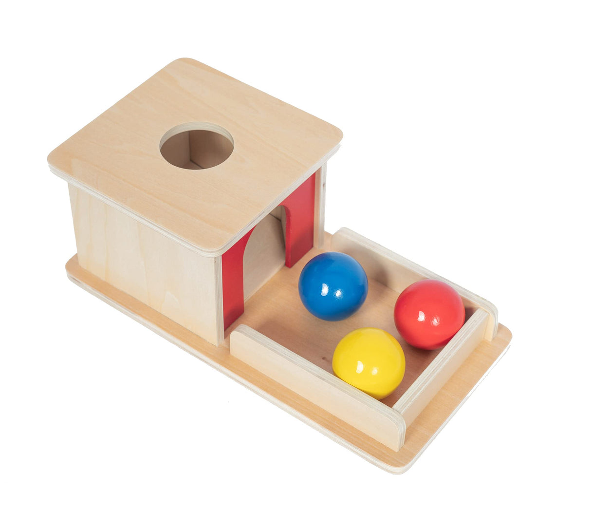 Adena Montessori Full Size Object Permanence Box with Tray Three Balls Montessori Toys for 6-12 Month Infant 1 Year Old Babies Toddlers Adena Montessori