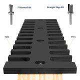 POWERTEC 71529 15-Inch Dovetail Jig System w/Template, Straight Edge Router Bit, Dovetail Bit and Mounting Hardware POWERTEC