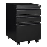 SISESOL 3 Drawer File Cabinet with Lock, Under Desk Metal Filing Cabinet for Home Office,Lockable Rolling File Cabinet with 2 Keys for SISESOL