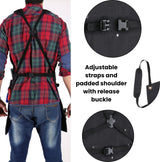 WHITEDUCK Work Apron 24oz Woodworking Apron for Men Waxed Heavy Duty Canvas Apron with Pockets (Black) WHITEDUCK