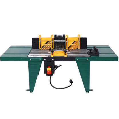 Electric Router Table, Universal Benchtop Router Tables Top with Steel Stand & Adjustable Fence Wood Working Router Table Precise Routing Table - WoodArtSupply