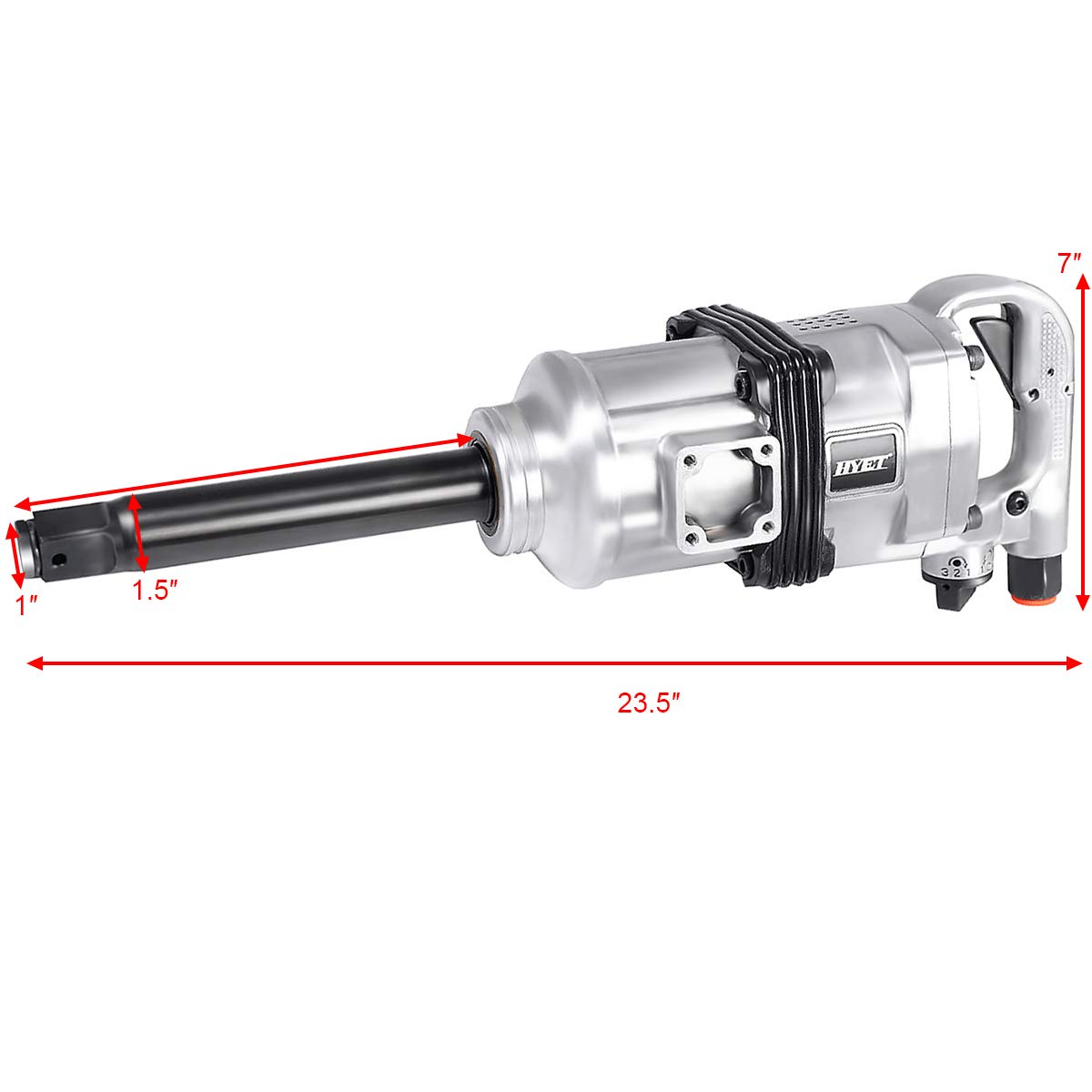 Goplus 1” Impact Wrench, Air Impact Gun with 1-1/2" & 1-5/8" Sockets, 6 Inch Extended Anvil, 1/2" NPT Air Inlet, Carrying Case, Pneumatic Impact Gun - WoodArtSupply