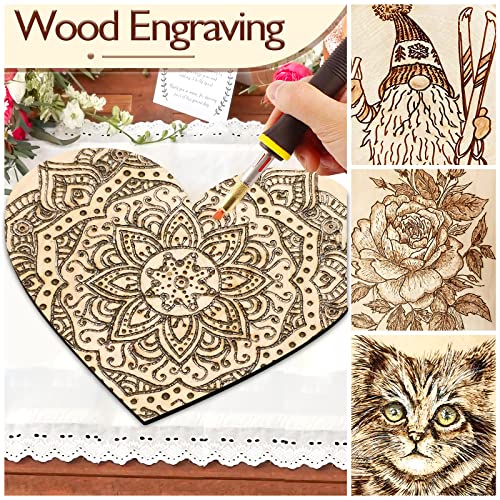 Wooden Hearts for Crafts, 10 Pack 12 Inch Blank Heart Cutout Unfinished Wood Hearts Slices Valentine's Heart Shaped Ornaments Door Hanger Decor for Boqin