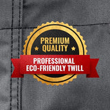 Under NY Sky No-Tie Armor Gray Apron – Durable Twill with Leather Reinforcement, Split-Leg – Adjustable for Men and Women – Pro Barber, Tattoo, Under NY Sky