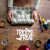 Ciieeo 3pcs Halloween Wood Cutouts White Blank Wooden Slices Happy Halloween Spooky Trick or Treat Unfinished Wooden Pieces Sign for Painting Art Ciieeo