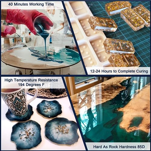 Epoxy Resin 2 Gallon - Crystal Clear Epoxy Resin Kit, 2 Part Casting Resin for Art, No Yellowing, No Bubble, Self Leveling, High Gloss, Suitable for Muloen