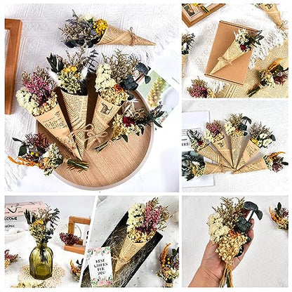 Dried Flower Natural Dried Floral Plant Mini Bouquet Photography Props Dry Flower Flower Bundle Plant Stem Bunch for DIY Craft 6 PCS - WoodArtSupply