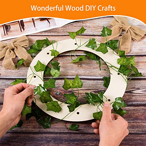 6 Pcs Wooden Wreath Frames for Crafts Unfinished Wooden Craft Floral Hoop Rings DIY Christmas Garland Wood Hanging Decorations for DIY Christmas AWIZOM