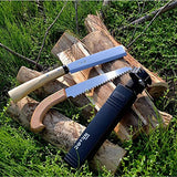 KAKURI Japanese NATA Tool Knife 6.5" and Pruning Saw Set, Made in Japan, Bushcraft Hatchet Axe and Saw Combo with Sheath for Camping, Outdoor, KAKURI