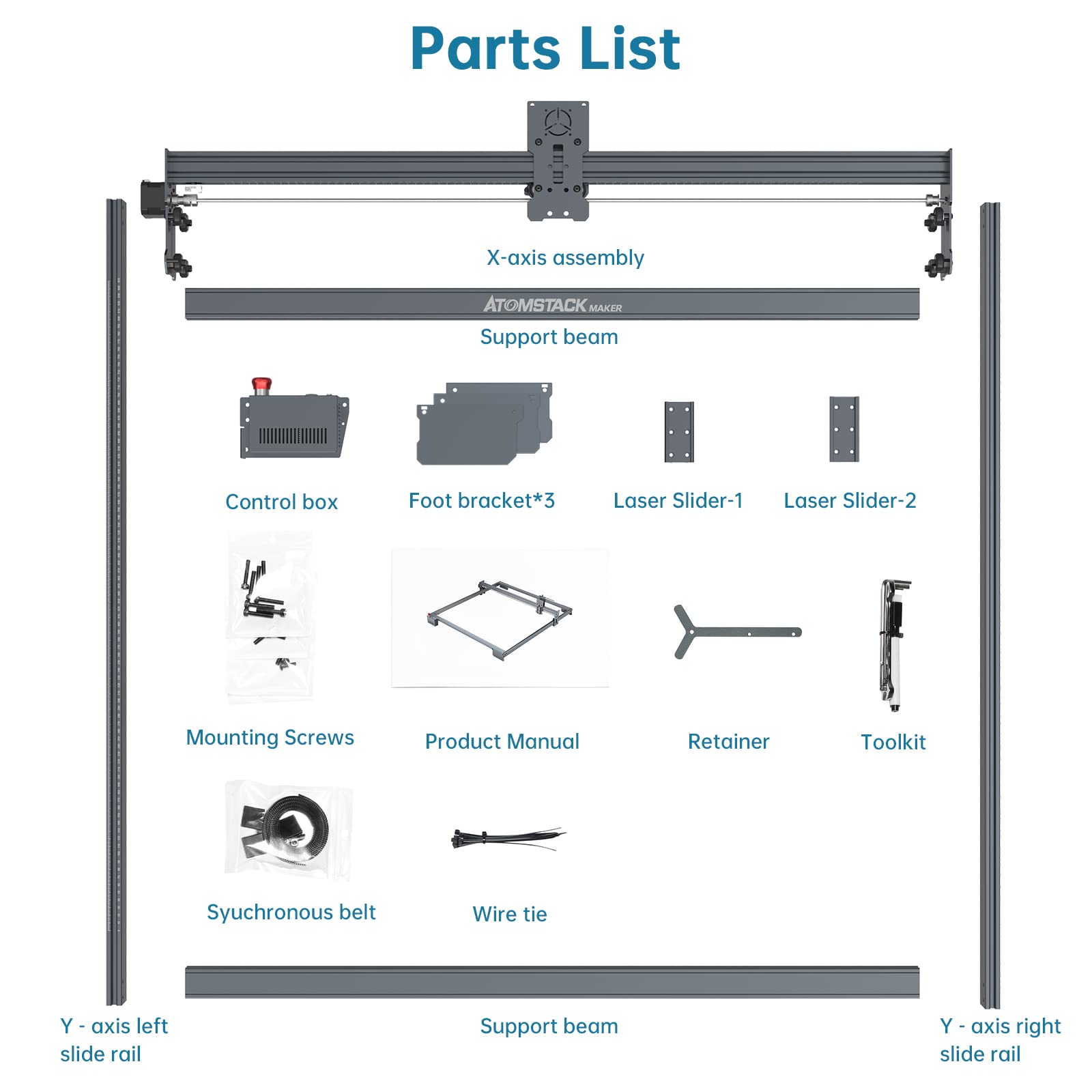 Atomstack E85 Working Area Expansion Kit 850 * 800mm for ATOMSTCK X20 Pro, A20 Pro, S20 Pro,X7 Pro, A10 Pro, S10 Pro,X7 40W, A5 Series Laser Engraver - WoodArtSupply