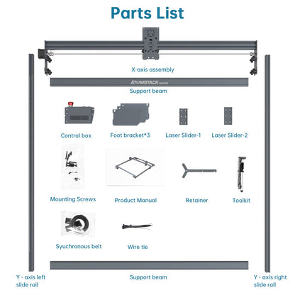 Atomstack E85 Working Area Expansion Kit 850 * 800mm for ATOMSTCK X20 Pro, A20 Pro, S20 Pro,X7 Pro, A10 Pro, S10 Pro,X7 40W, A5 Series Laser Engraver - WoodArtSupply