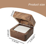 WisePoint Wooden Ring Box, Mini Engagement Ring Holder Box with Transparent Cover, Square Wedding Ring Box with Sponge Slot, Elegant and Retro Ring WisePoint