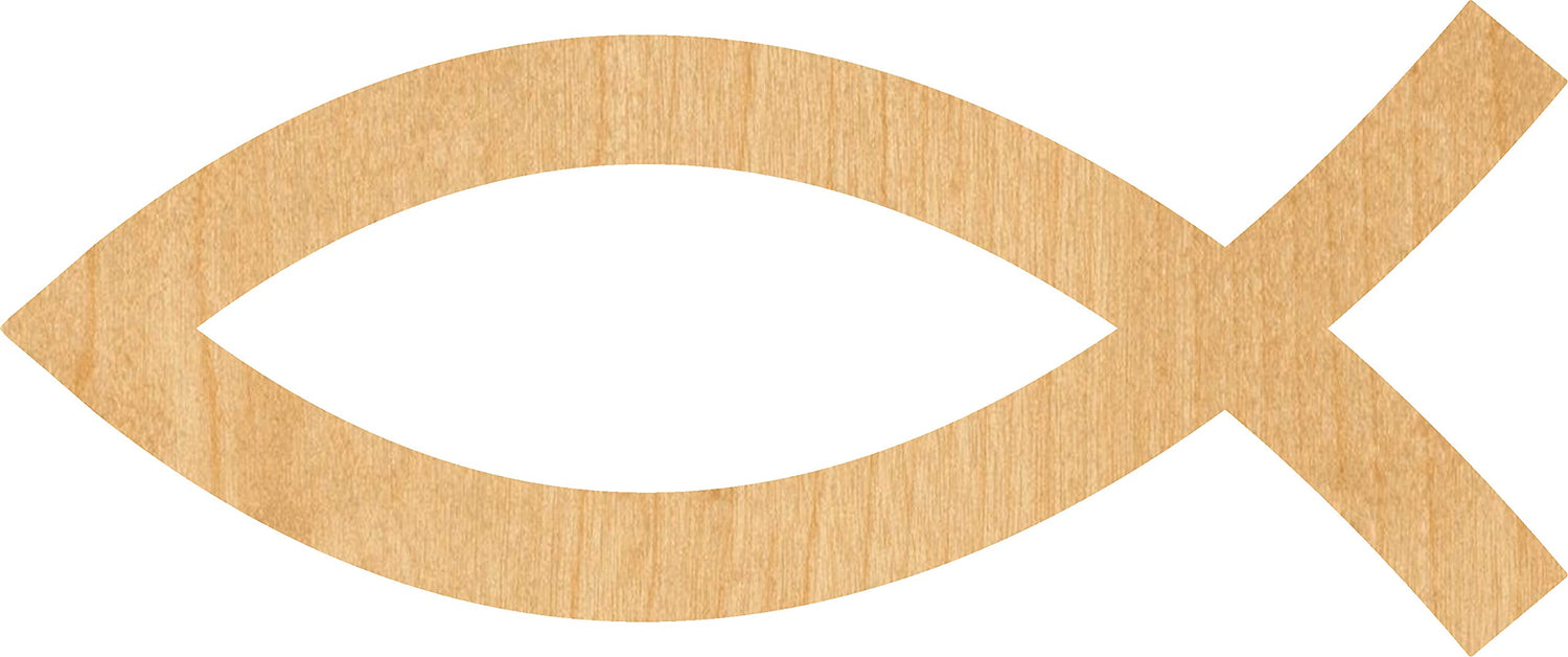 Jesus Fish Laser Cut Out Wood Shape Craft Supply - 4 Inch Generic