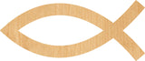 Jesus Fish Laser Cut Out Wood Shape Craft Supply - 4 Inch Generic