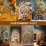 ROKR 3D Wooden Puzzles DIY Clock Kits for Adults to Build Wood Model Building Kit Unique Birthday Gift Pendulum Clock ROKR