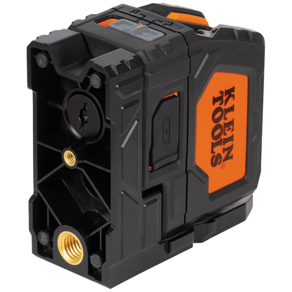 Klein Tools 93LCLGR Self-Leveling Laser Level, Rechargeable, Cross-Line Level with Bright Green Lines, Red Plumb, Magnetic Mounting Clamp Klein Tools
