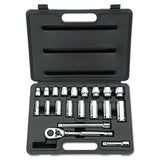 Stanley Tools 20-Piece SAE Standard/Deep Socket Set, 3/8" Drive, 12-Point Sockets Stanley