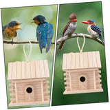BESPORTBLE 2pcs Hanging Wooden Bird's Nest Wood Decor Wooden Decor Bird Feeders for Outdoors Parakeet Wooden Bird Nest Wood Trim Natural Bird Hut BESPORTBLE