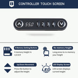 HEONAM 59'' L Shaped Electric Height Adjustable Standing Desk, Sit to Stand Home Office Computer Desk with Black Frame & Rustic Brown Top HEONAM