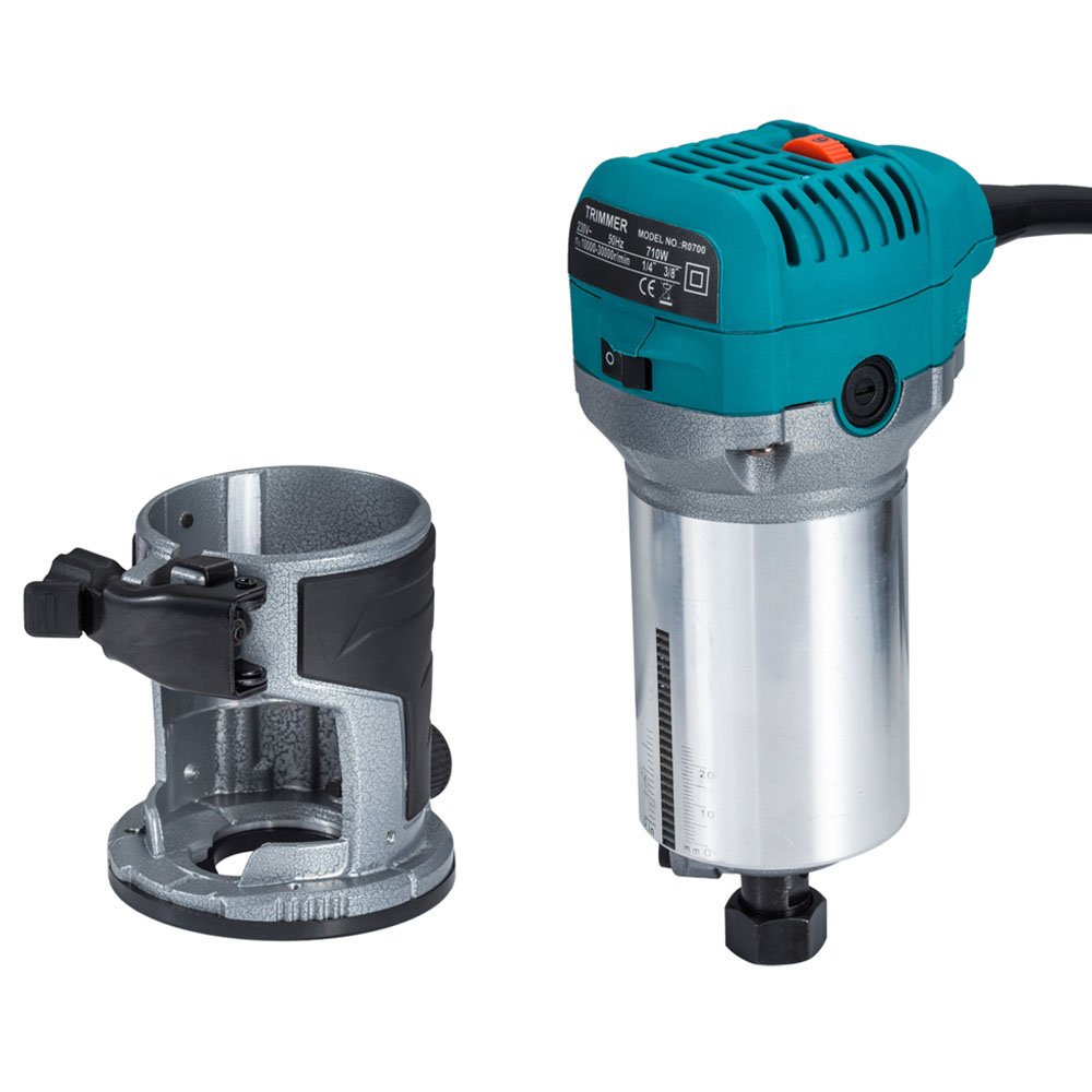 Anesty Compact Router with Trimmer/Fixed Base, Variable Speed Trim Router Palm Router Laminate Trimmer, 1/4" 710W Electric Wood Router Tool Kit with Anesty