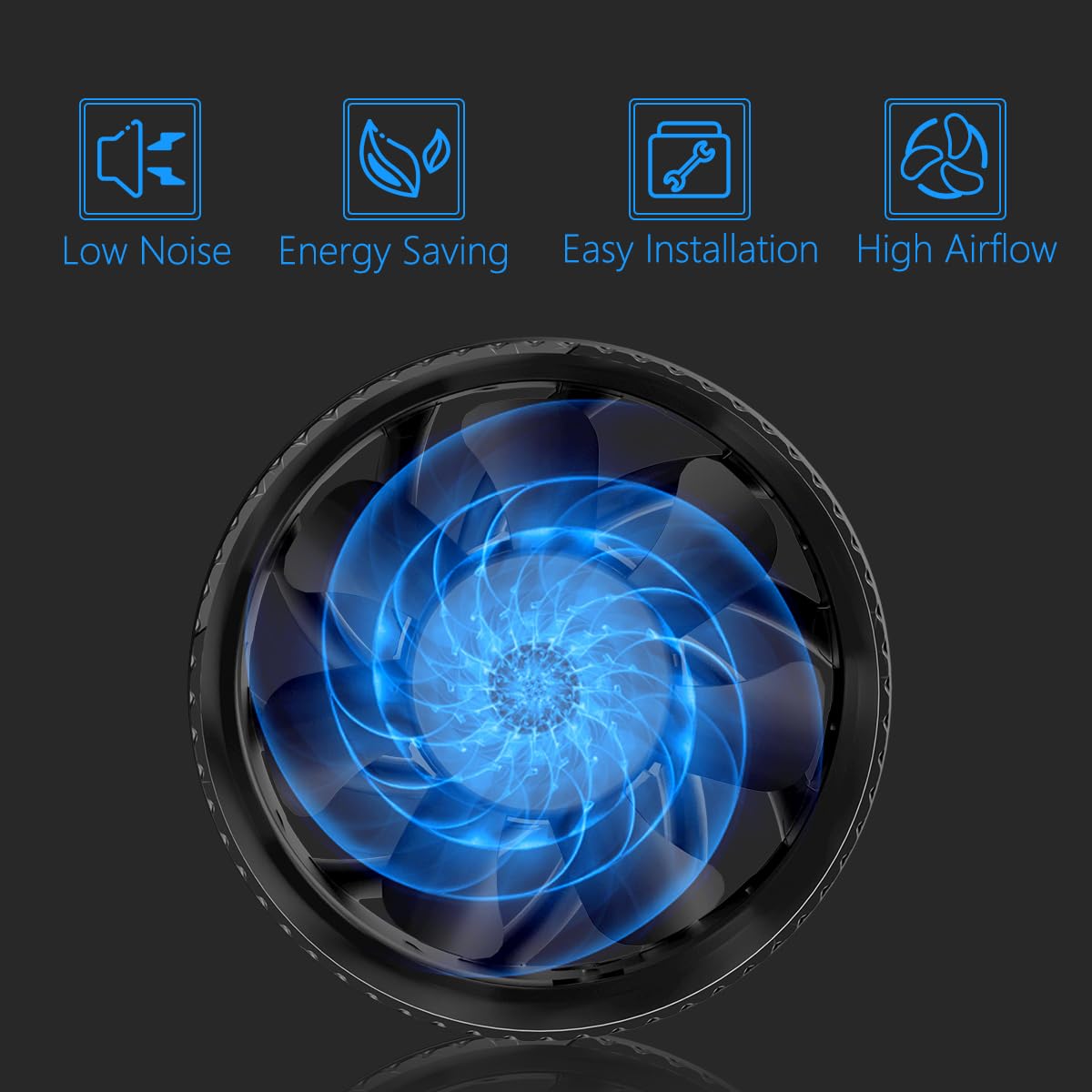 Hon&Guan 4 Inch Inline Booster Duct Fan with Speed Controller - 130 CFM Airflow with 6W Ultra-Low Power and Low Noise Hon&Guan