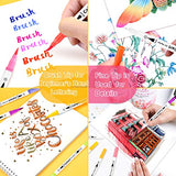 Caliart Markers for Adult Coloring, 72 Dual Tip Brush Pen Art Markers, Water Based Numbered (Fine & Brush Tip), Halloween Lettering Drawing Sketching Caliart