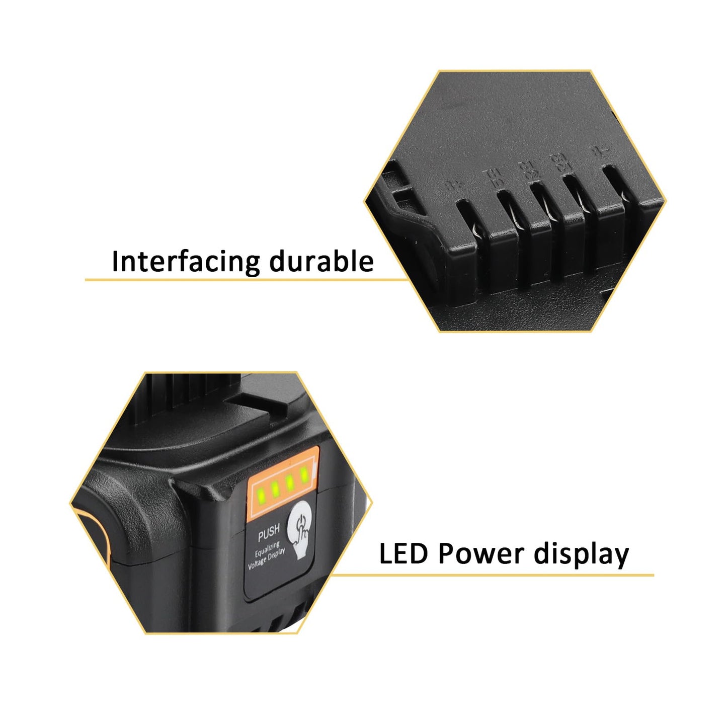 waitley 2 Pack 20V 6.0A Replacement Battery Compatible with Dewalt DCB200 DCD DCF DCG Series Cordless Power Tools - WoodArtSupply