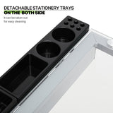 Magshion Drafting Table Adjustable Height Artist Desk with Tilting Clear Glass Tabletop, Portable Art Desk with 2 Storage Drawers and 2 Lockable Magshion