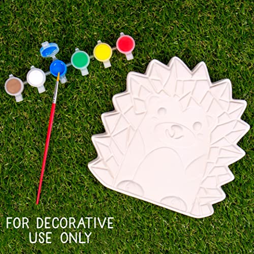 Creative Roots Mosaic Hedgehog Stepping Stone, Includes 7-Inch Ceramic Stone & 6 Vibrant Paints, DIY Garden Stepping Stone Kit for Kids Ages 6+ Creative Roots