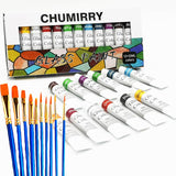 Stain Glass Paint, Non-Toxic Window Paint, Permanent Glass Paint Kit, Lacquer Based for Superior Stained Glass Art Paint, Glass Painting with Jinzi