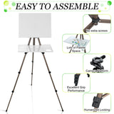 Ireer 17-65 Inch Artist Watercolor Portable Easel with Sturdy Tripod Adjustable Aluminum Metal Easel Stand with Tray Lightweight Travel Easel for Ireer