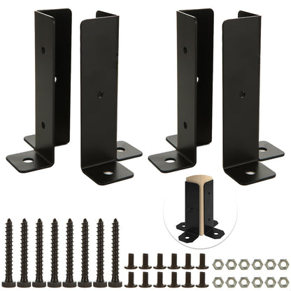 AKOLAFE 4PCS Concrete Post Bracket with Screws 5” Pergola Brackets Kit Adjustable Deck Railing Bracket Wood Fence Brackets Fit 1.5x1.5, 2x2, 2x4, 4x4 - WoodArtSupply