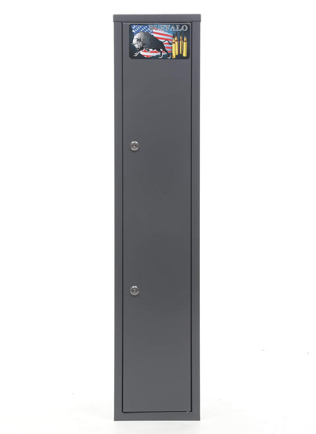 SK New Interiors Buffalo 1015 Gun Rifle Shotgun Metal Small Security Cabinet Safe Storage with Separate Pistol/Ammo Area SK New Interiors