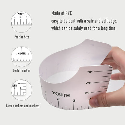 FINFINLIFE T-Shirt Ruler x 5, Shirt Measurement Tool for Heat Press, Shirt Ruler for Vinyl Alignment, Measuring Tape, Pear Pins, Tshirt Alignment - WoodArtSupply