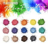Pixiss Epoxy Resin Dye, Mica Powder, 15 Powdered Pigments Set, Soap Dye, Hand Soap Making Supplies, Eyeshadow and Lips Makeup Dye, Slime Pigment Pixiss