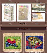 Mushroom Family Latch Hook Rug Kits Cross Stitch Latch Hook Cushion kit Tapertry Embroidery Craft Kits for Beginners DIY Latch Hook Rug Kit Mat WoodArtSupply