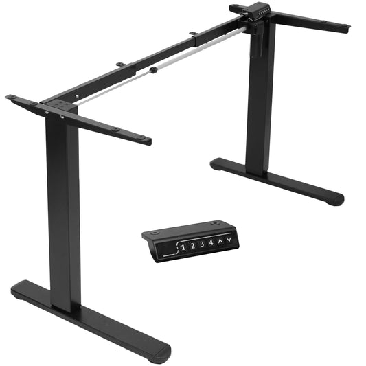 VIVO Electric Stand Up Desk Frame Workstation with Rear-Set Legs, Frame Only, Single Motor Ergonomic Standing Height Adjustable Base with Memory - WoodArtSupply