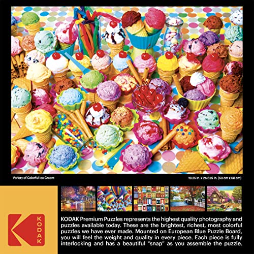 Kodak Premium Puzzles Variety of Colorful Ice Cream Jigsaw Puzzle - WoodArtSupply