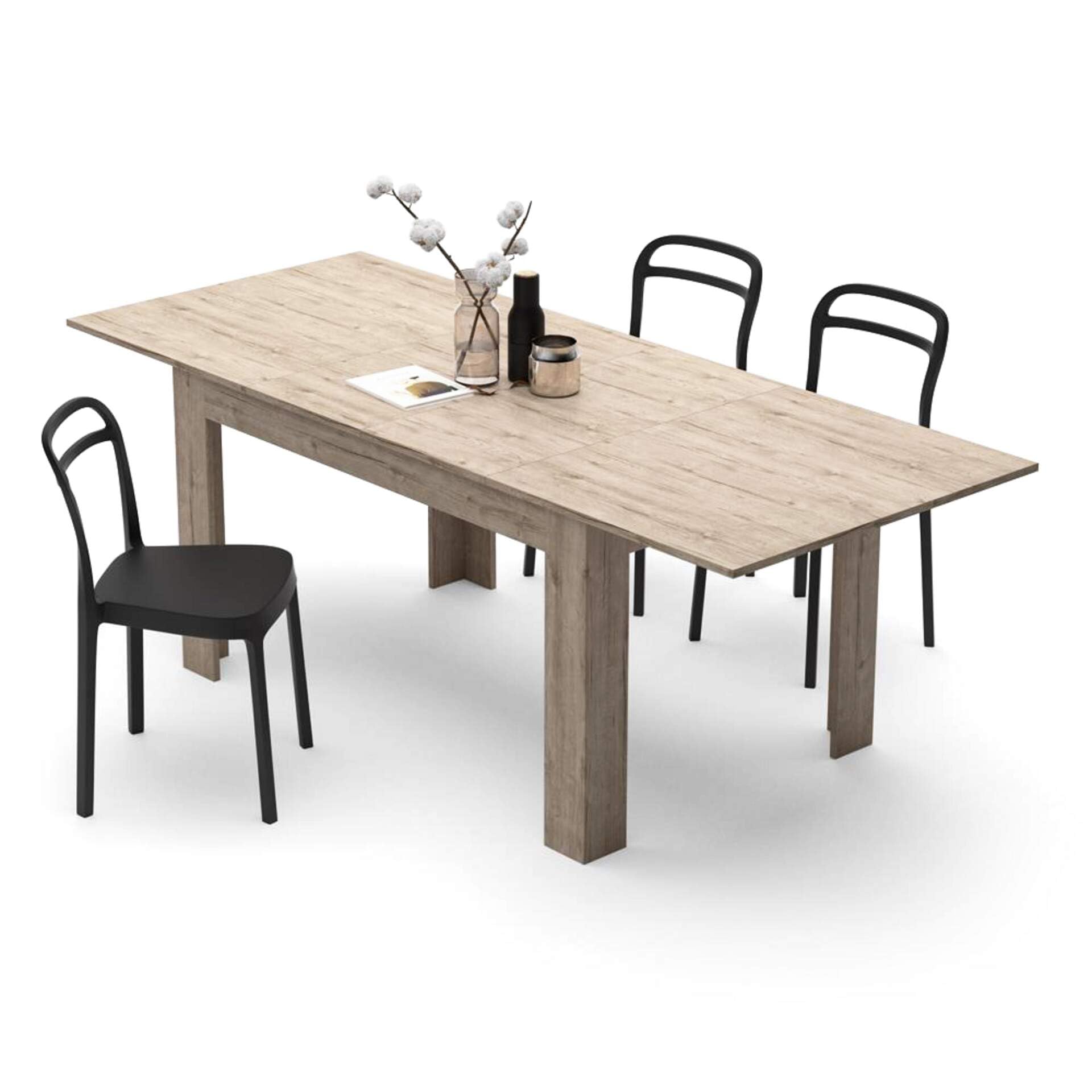 Mobili Fiver, Easy, Extendable Dining Table, Oak, Made in Italy - WoodArtSupply